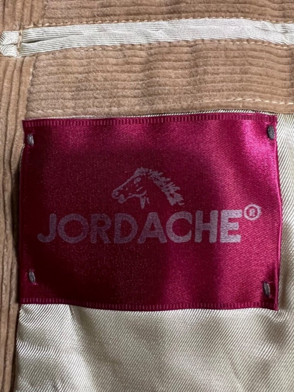 Vintage Jordache Tan Corduroy Blazer Jacket With Two-Button Closure & Satin Lini - Picture 8 of 8